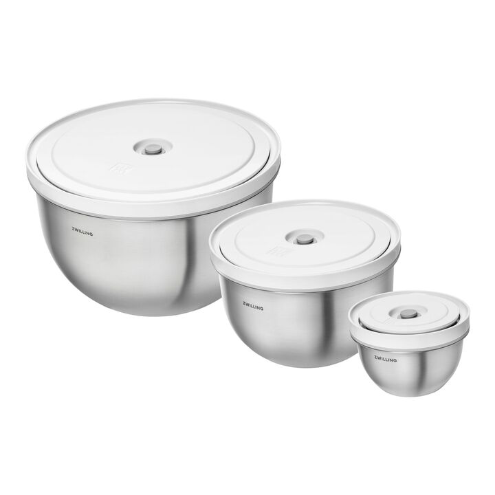 Fresh & Save BOWLS, Vacuum bowl set S/M/L / 6 Piece, stainless steel, silver-white, large 1