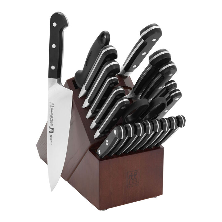 Pro, 22-pc, Knife block set, silver-black, large 1