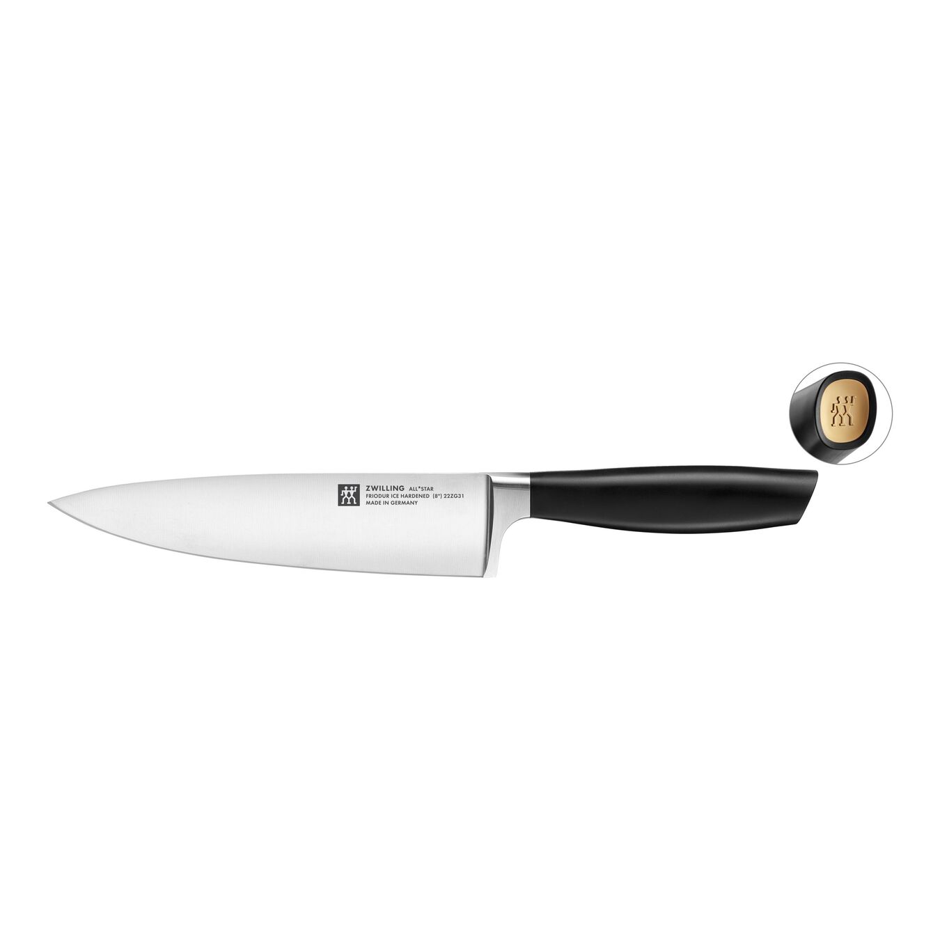 8 inch Chef's knife, gold matt,,large 1
