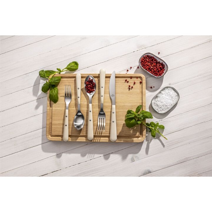 Avola, 20-pc, Matte, Flatware Set, Cream, large 2