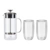 3-pc French Press and Latte Glass Set,,large