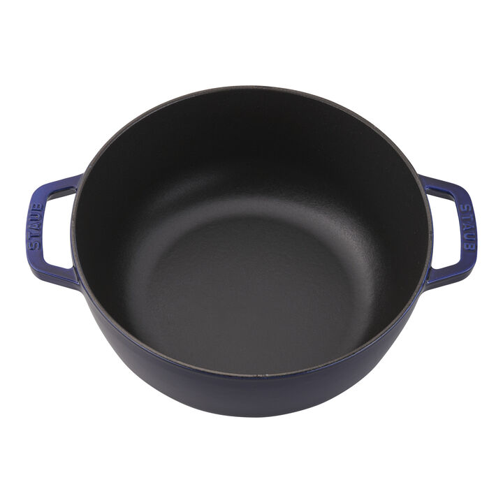 Cast Iron, 3.75 qt, Essential French Oven Rooster Lid, dark blue, large 3