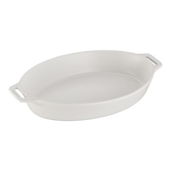 4 l ceramic oval Oven dish, matte-white,,large 1