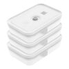 Fresh & Save, Set de lunch box sous vide, 3 pi&egrave;ces / L plate, blanc-gris, plastique, small 1