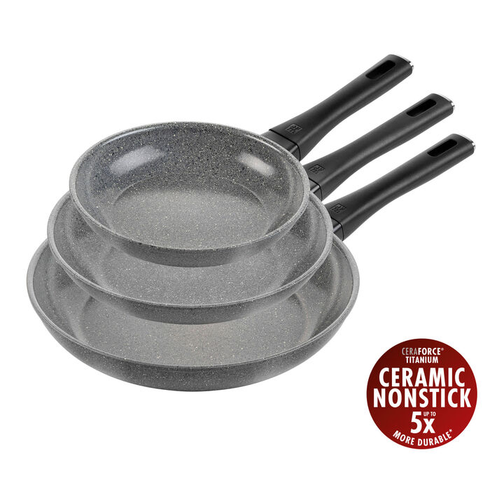 Terreno Plus, Stegepandesæt 3 dele, Aluminium, Titanium forstærket keramisk non-stick-belægning, large 1