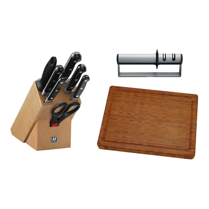 Knife Block, Sharpener and Chopping Board Set, large 1