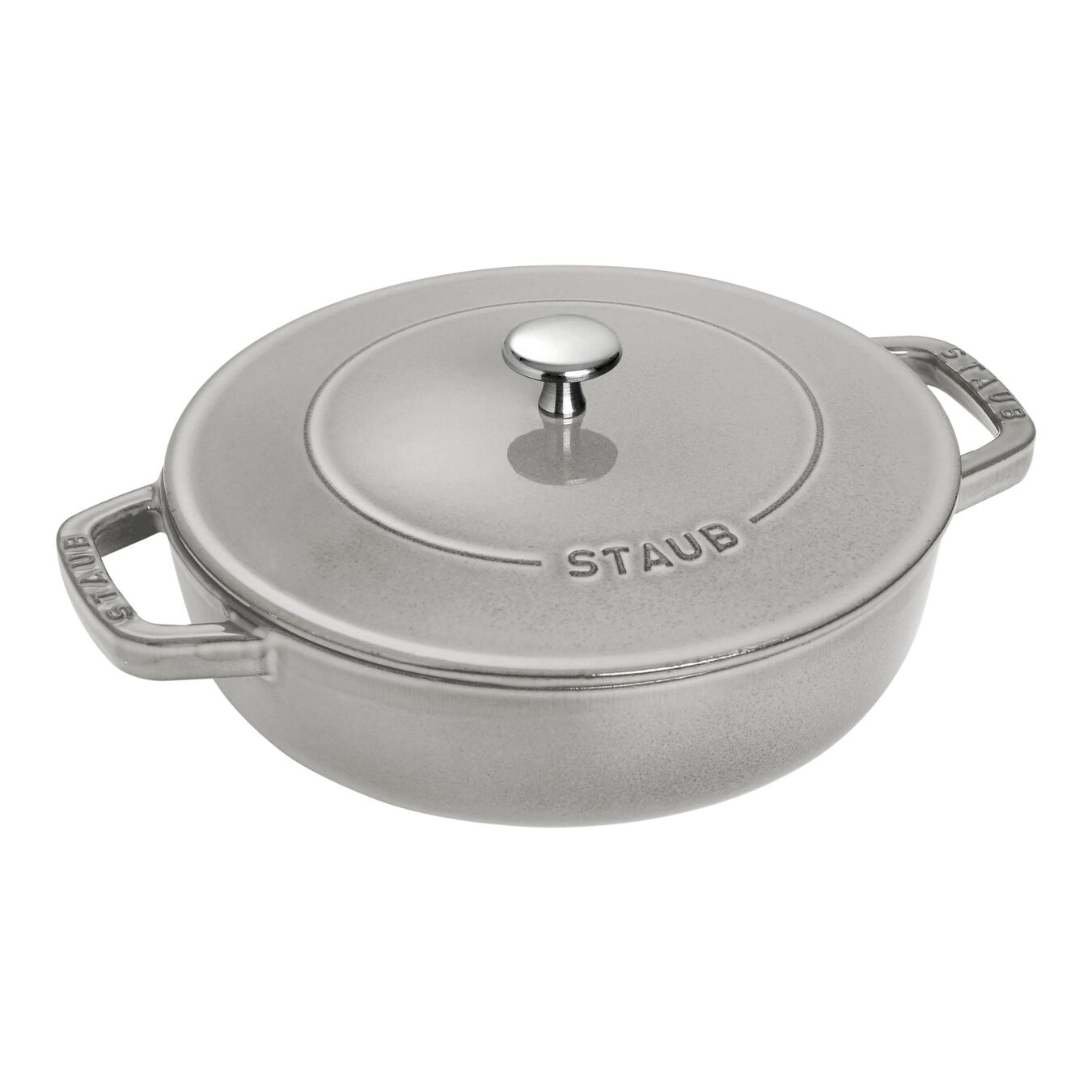 3.25 l cast iron round Saute pan, graphite-grey,,large 1