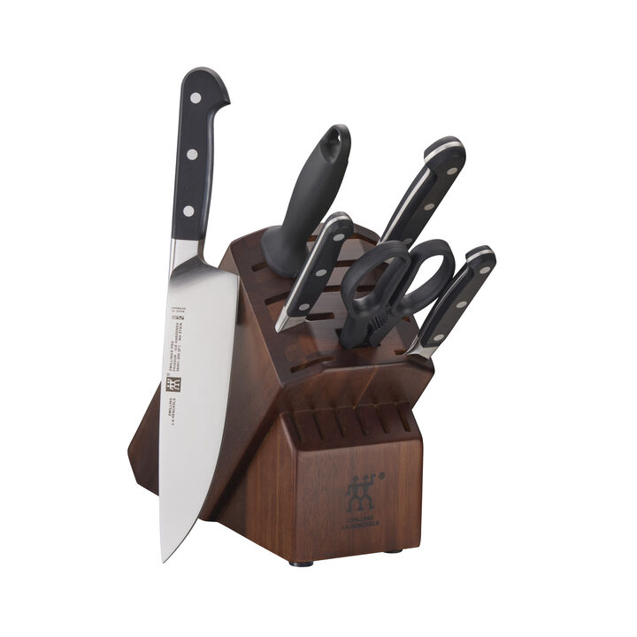 Pro, 7-pc, Knife block set, acacia, large 1