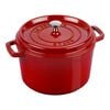 4.75 l cast iron round Tall cocotte, cherry - Visual Imperfections,,large