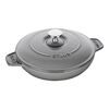 20 cm round Cast iron Oven dish with lid graphite-grey,,large