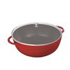 32 cm / 12.5 inch cast iron Wok, cherry - Visual Imperfections,,large
