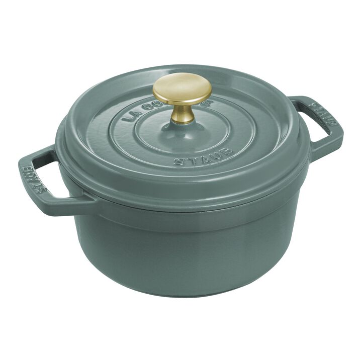鋳物ホーロー鍋, ピコ・ココット 16 cm, ラウンド, ユーカリ, 鋳鉄, large 1