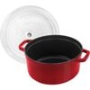 3.8 l cast iron round Cocotte with glass lid, cherry,,large