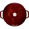 La Cocotte, 3.6 l cast iron round French oven with rooster drawing, grenadine-red, small 2