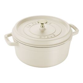 3.7 l cast iron round Cocotte, Cream