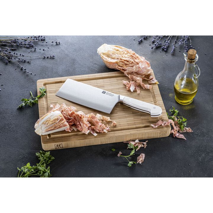 Pro le blanc, 7-inch, Chinese chef's knife, white, large 2