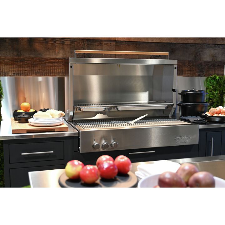 Flammkraft Model D, Built-in Propane Gas Grill, silver, large 2