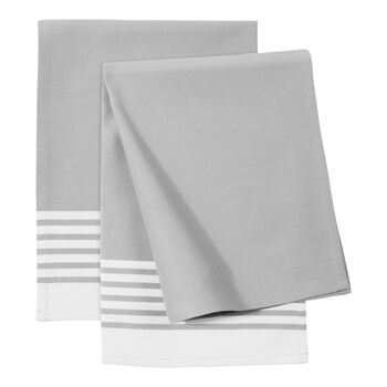 Conjunto de toalhas de cozinha às riscas 2-pçs, Cinza,,large 1