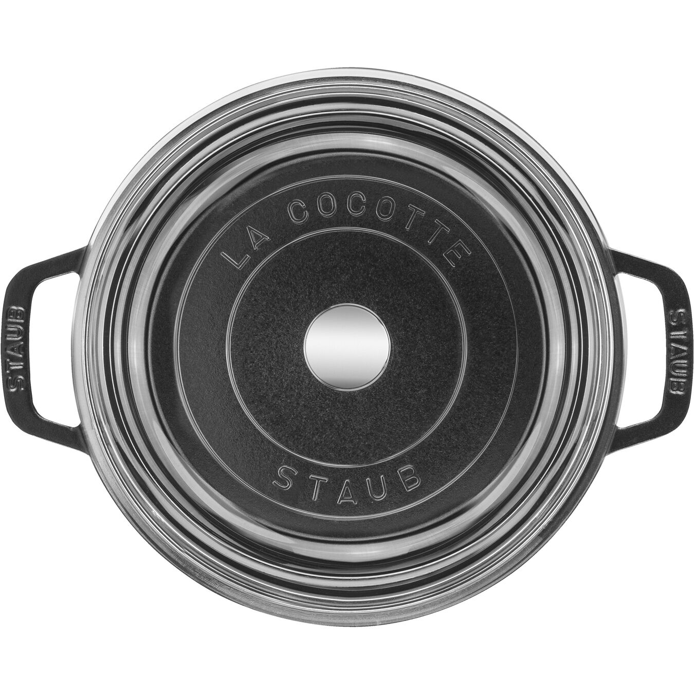 3.8 l cast iron round Cocotte with glass lid, black,,large 2