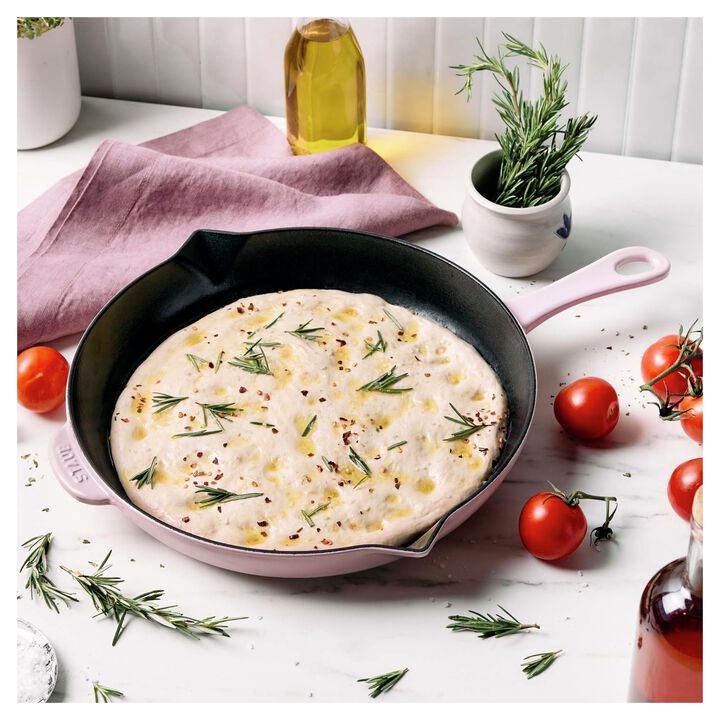 Cast Iron, 12-inch, Frying Pan, Pink Peony, large 2