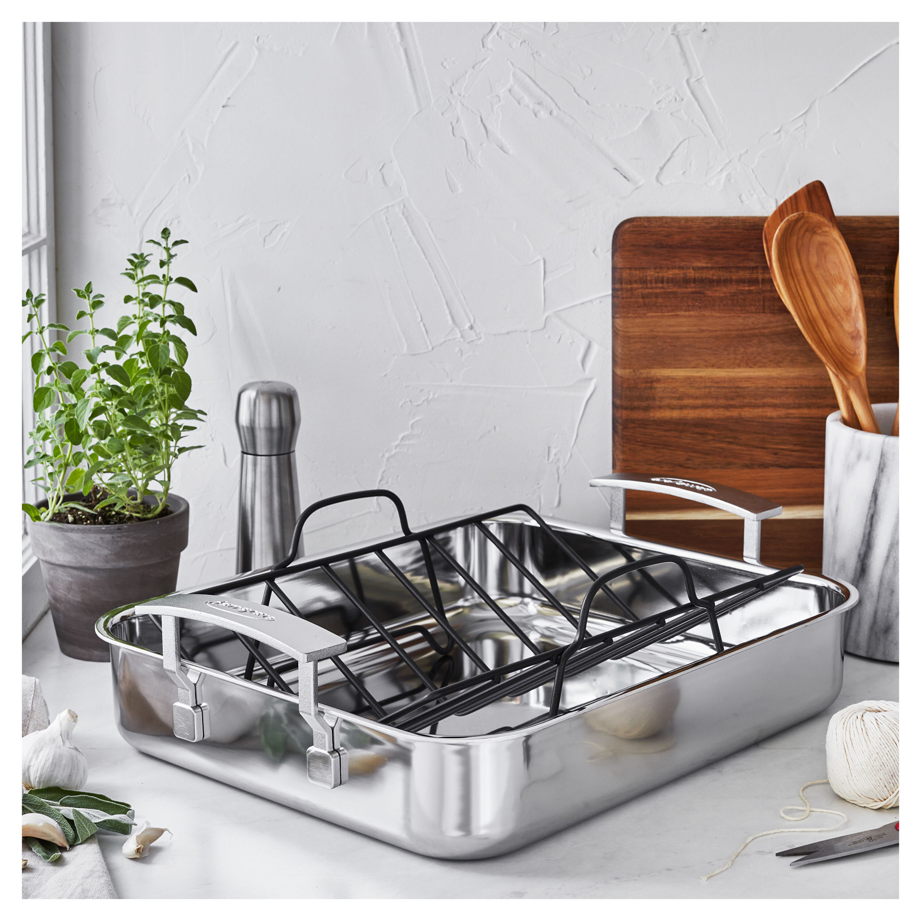 Demeyere Silvinox Stainless Steel Roasting Pan - Thumbnail 5