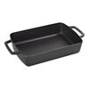 Specialities,  cast iron rectangular roasting and baking pan, black, small 1