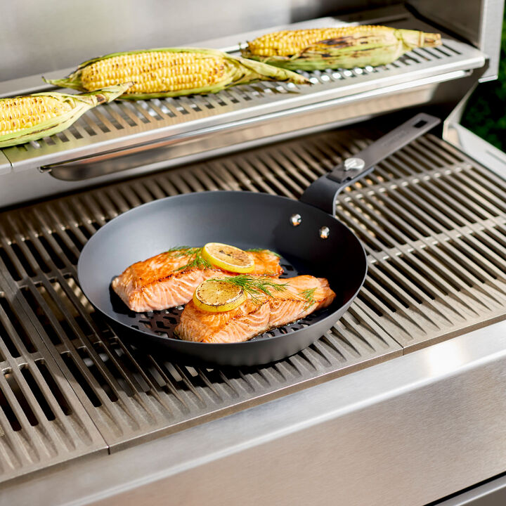BBQ+, Perforated Carbon Steel Fry pan and Pizza Pan Set, large 2