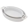 Ceramic - Oval Baking Dishes/ Gratins, 2-pc, Baking Dish Set, White, small 3