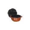 Cast Iron - Specialty Shaped Cocottes, 3.5 qt, pumpkin, Cocotte with Stainless Steel Knob, burnt orange, small 6
