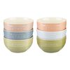 Ceramique, 6 Piece ceramic rainbow multi-colour large bowl set, mixed Colours, small 1
