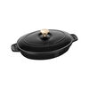 Cast Iron - Baking Dishes & Roasters, 9-inch, Oval, Covered Baking Dish With Lid, Black Matte, small 2