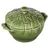 Ceramique, 13 cm artichoke Ceramic Cocotte basil-green, small 9