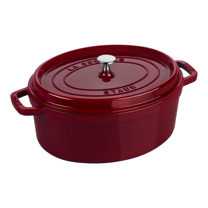 La Cocotte, 5.5 l cast iron oval Cocotte, Bordeaux, large 1
