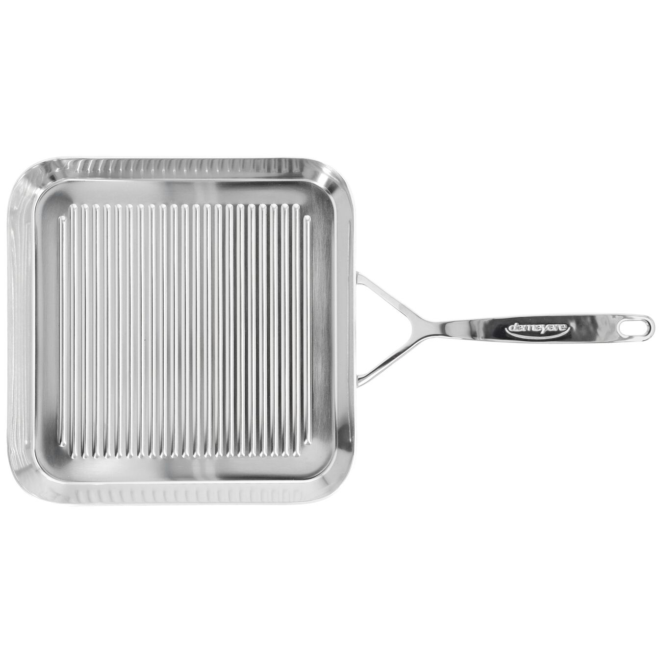 28 x 28 cm square 18/10 Stainless Steel Grill pan silver,,large 3