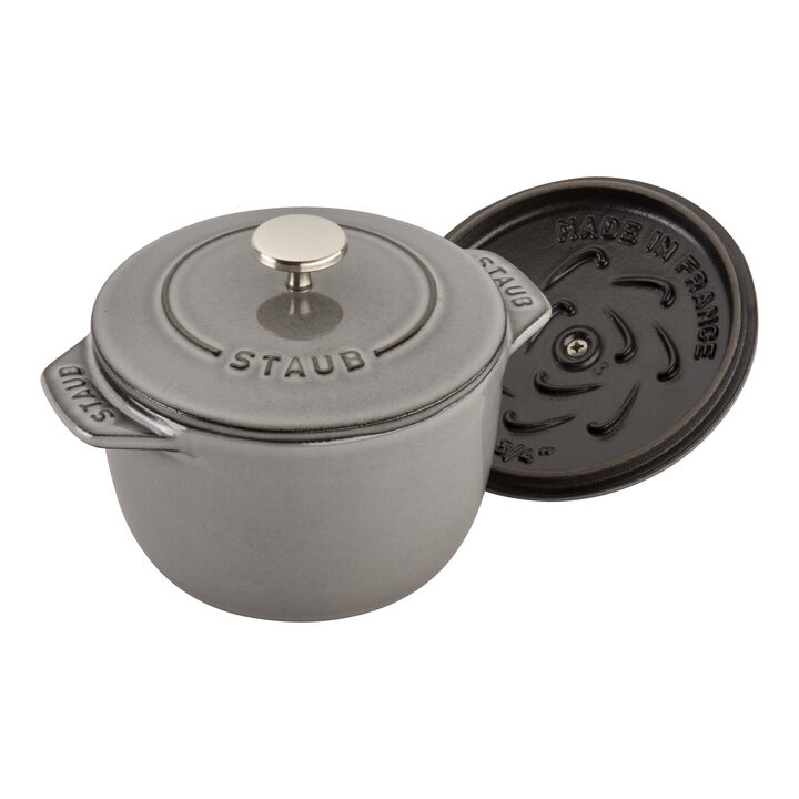 鋳物ホーロー鍋, ラ・ココット de GOHAN 12 cm, ラウンド, グレー, 鋳鉄, large 2