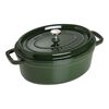 29 cm oval Cast iron Cocotte basil-green,,large