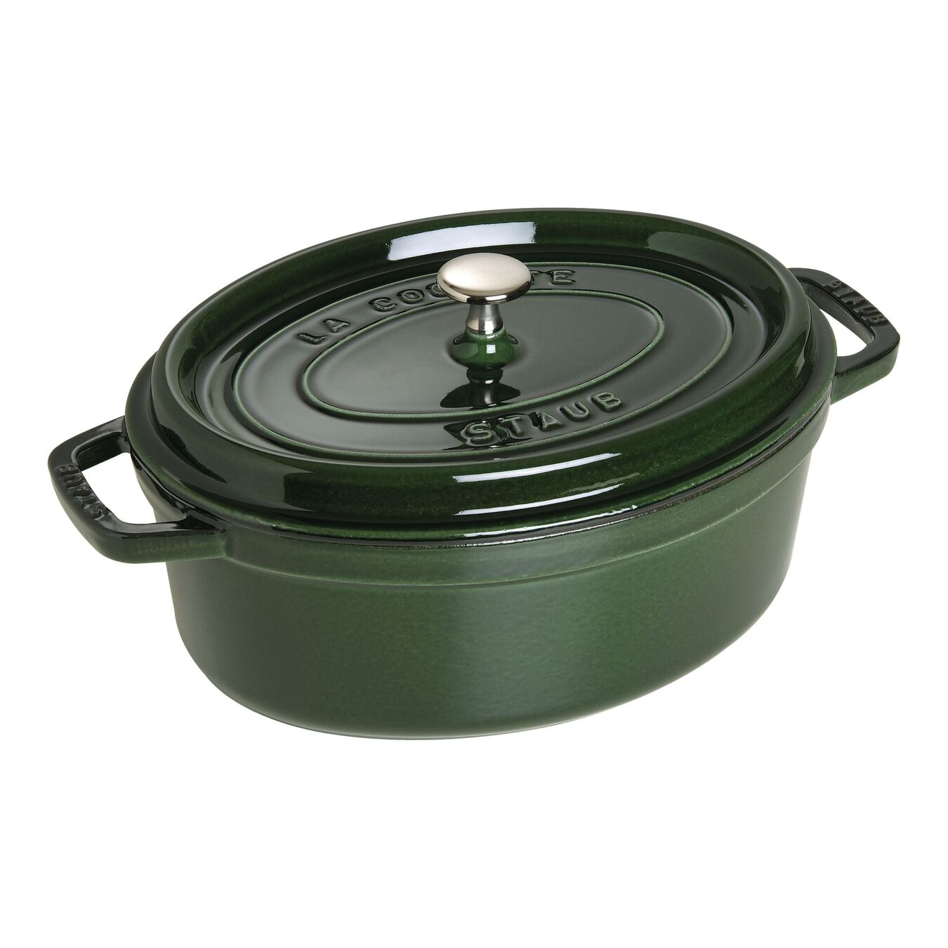29 cm oval Cast iron Cocotte basil-green,,large 1