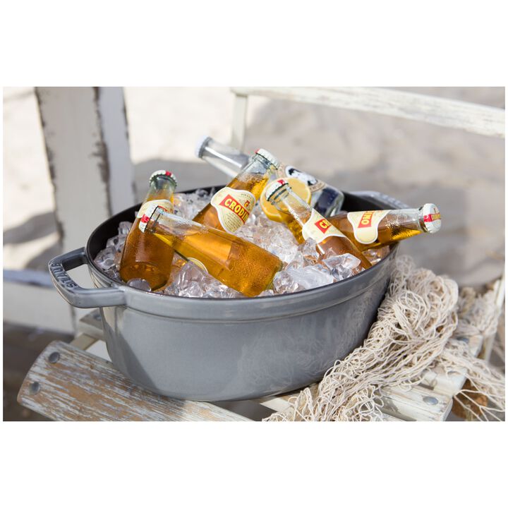La Cocotte, 31 cm oval Cast iron Cocotte graphite-grey, large 4