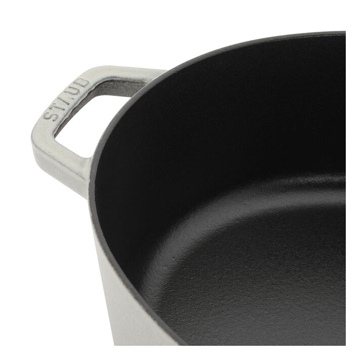 Cast Iron, 6.25 qt, Wide Oval Dutch Oven, white truffle, large 3