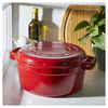 6 l cast iron round Braise + Grill, cherry - Visual Imperfections,,large