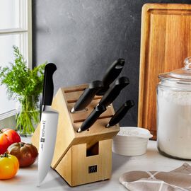 7 Piece, Knife block set, nature