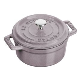 Staub 鋳物ホーロー鍋, ピコ・ココット 10 cm, ラウンド, シフォンローズ, 鋳鉄