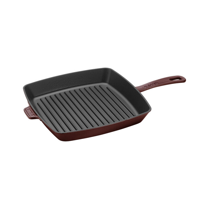 Cast Iron, 12-inch, Cast Iron, Square, Grill Pan, Grenadine, large 3