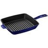 Cast Iron - Grill Pans, 12-inch, Cast Iron, Square, Grill Pan, Dark Blue, small 1