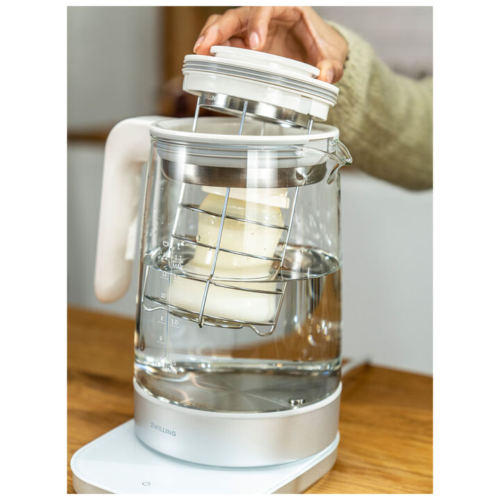 ENFINIGY, Enfinigy - Glass kettle with baby food insert, white, large 3