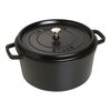 8.4 l cast iron round Cocotte, black - Visual Imperfections,,large