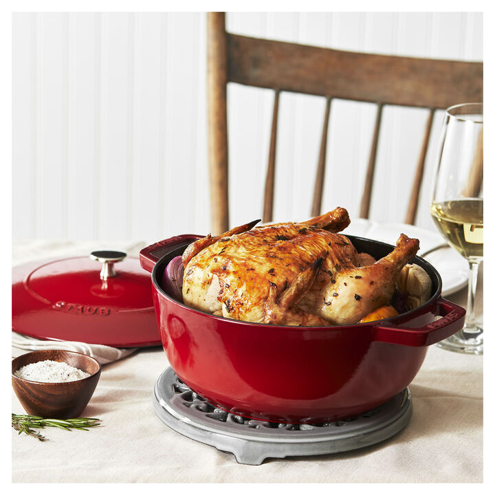 La Cocotte, 3.6 l cast iron round French oven, cherry, large 3