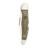Outdoor, 4-inch, Folding Hunter Pocket Knife With Leather Sheath, Green Micarta, small 9