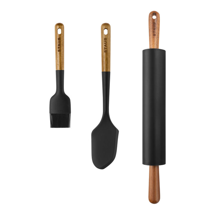 Baktillbehörsset med degskrapa, degkavel och bakpensel, 3 delar, large 1