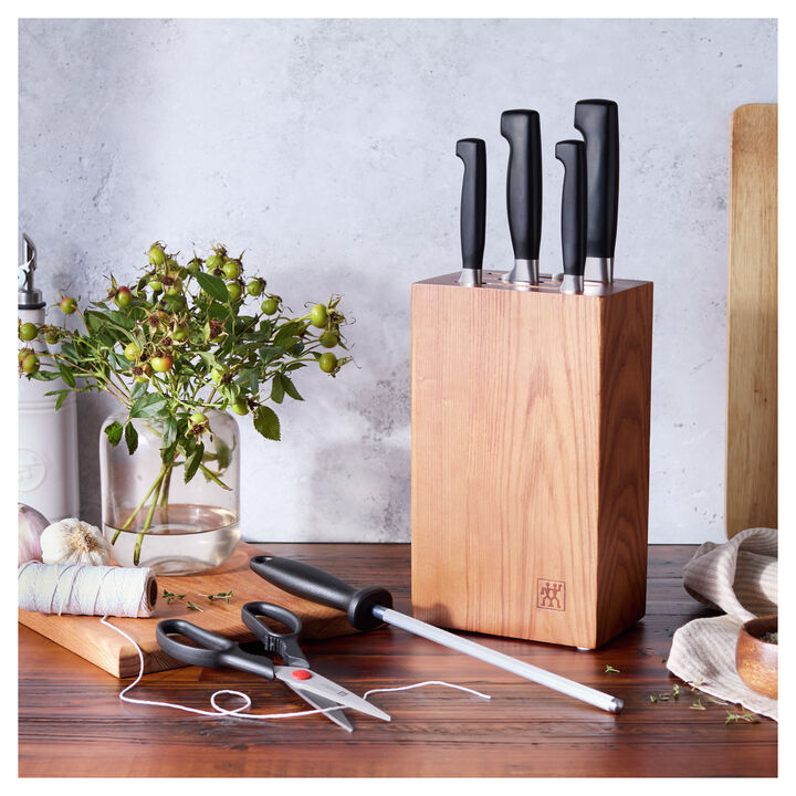 Four Star Eco, 7-pc, Knife block set, brown, large 2